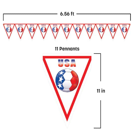 11" x 6.5ft. United States Soccer Pennant Banner